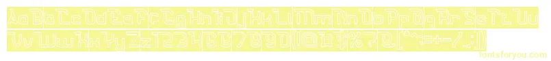 フォントCrumbleHollowInverse – 白い背景に黄色の文字