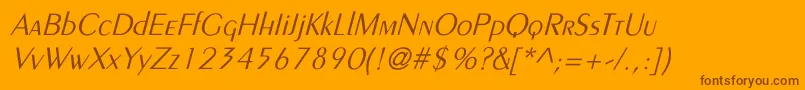 LarwellLightItalic Font – Brown Fonts on Orange Background