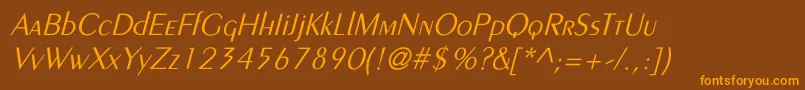 Шрифт LarwellLightItalic – оранжевые шрифты на коричневом фоне
