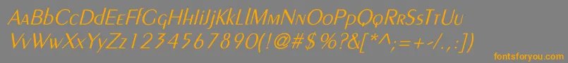 More about LarwellLightItalic Font LarwellLightItalic Font – Orange Fonts on Gray Background