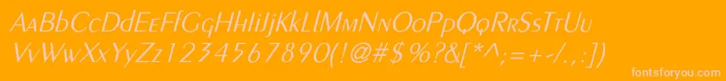 LarwellLightItalic Font – Pink Fonts on Orange Background