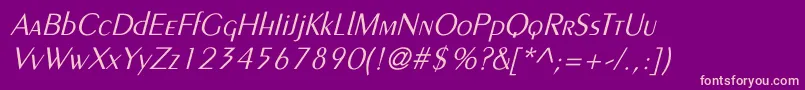 LarwellLightItalic Font – Pink Fonts on Purple Background