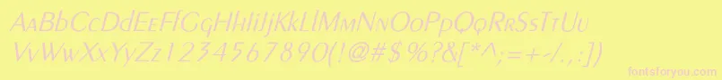 LarwellLightItalic Font – Pink Fonts on Yellow Background