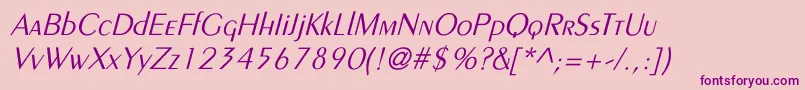 LarwellLightItalic Font – Purple Fonts on Pink Background