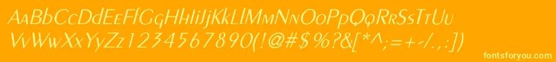 LarwellLightItalic Font – Yellow Fonts on Orange Background