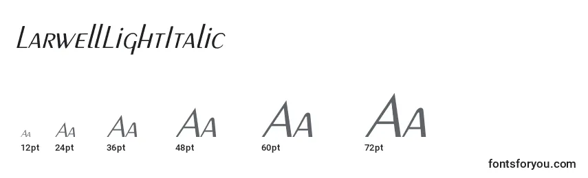 LarwellLightItalic Font Sizes