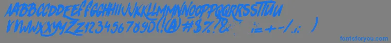 RhinosRocks1 Font – Blue Fonts on Gray Background