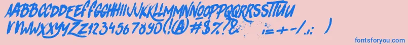 RhinosRocks1 Font – Blue Fonts on Pink Background