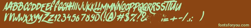 RhinosRocks1 Font – Green Fonts on Brown Background