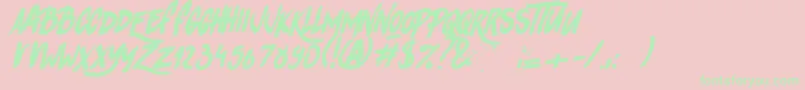 RhinosRocks1 Font – Green Fonts on Pink Background