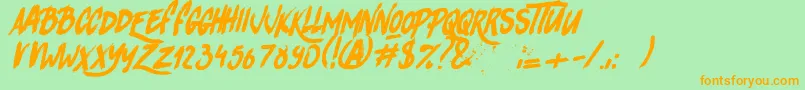 RhinosRocks1 Font – Orange Fonts on Green Background