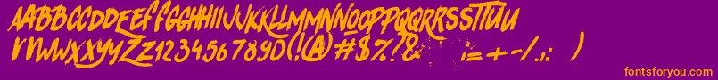 RhinosRocks1 Font – Orange Fonts on Purple Background