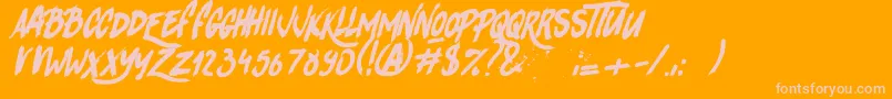 RhinosRocks1 Font – Pink Fonts on Orange Background