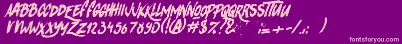 RhinosRocks1 Font – Pink Fonts on Purple Background