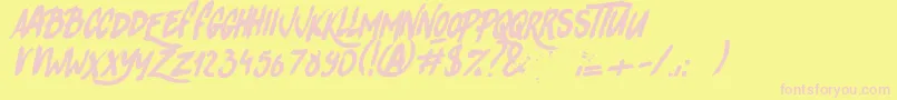 RhinosRocks1 Font – Pink Fonts on Yellow Background