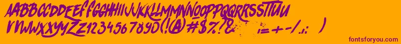 RhinosRocks1 Font – Purple Fonts on Orange Background