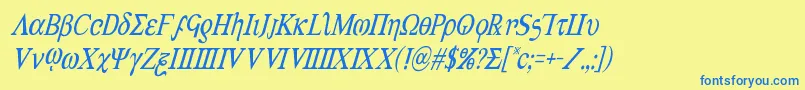 Achilles3condital Font – Blue Fonts on Yellow Background