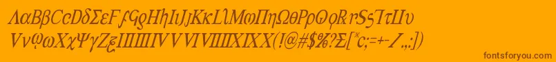 More about Achilles3condital Font Achilles3condital Font – Brown Fonts on Orange Background