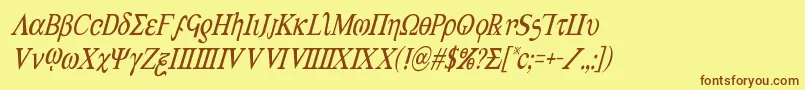 Achilles3condital Font – Brown Fonts on Yellow Background