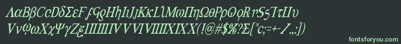 Шрифт Achilles3condital – зелёные шрифты на чёрном фоне