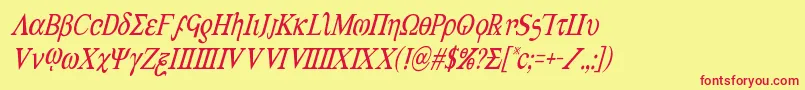 Achilles3condital Font – Red Fonts on Yellow Background