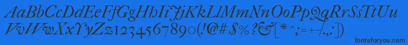 Imfefcit28p Font – Black Fonts on Blue Background