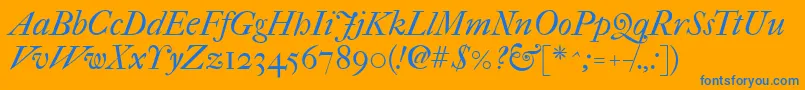 Imfefcit28p Font – Blue Fonts on Orange Background