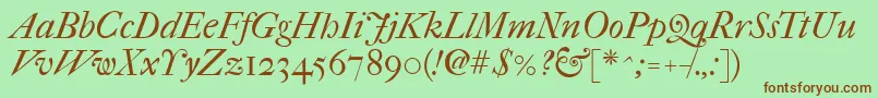 Imfefcit28p Font – Brown Fonts on Green Background