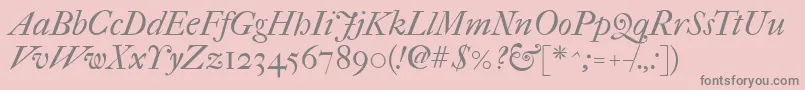 Imfefcit28p Font – Gray Fonts on Pink Background