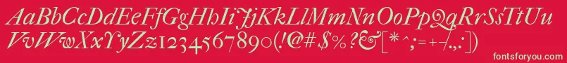 Imfefcit28p Font – Green Fonts on Red Background