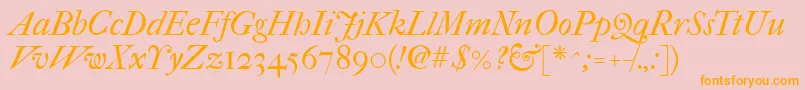 Imfefcit28p Font – Orange Fonts on Pink Background