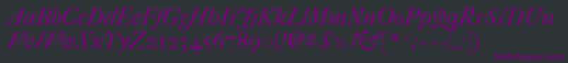 Шрифт Imfefcit28p – фиолетовые шрифты на чёрном фоне