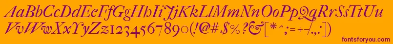 Imfefcit28p Font – Purple Fonts on Orange Background