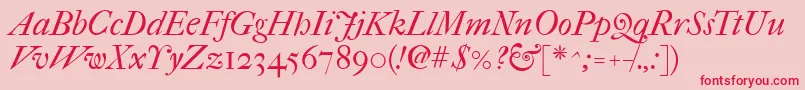 Imfefcit28p Font – Red Fonts on Pink Background