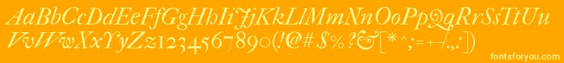 Imfefcit28p Font – Yellow Fonts on Orange Background