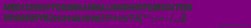 Buzzsaw-Schriftart – Schwarze Schriften auf violettem Hintergrund