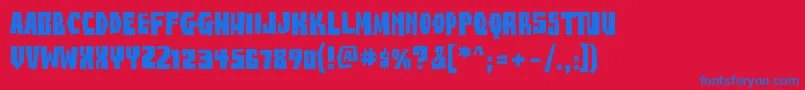 Buzzsaw-fontti – siniset fontit punaisella taustalla