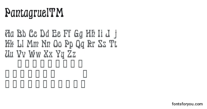 Czcionka PantagruelTM – alfabet, cyfry, specjalne znaki
