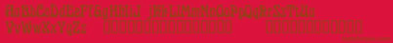 Fonte PantagruelTM – fontes marrons em um fundo vermelho