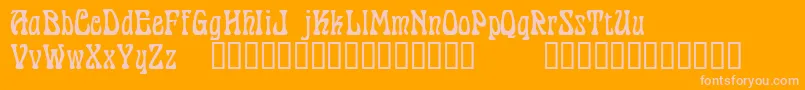 Fonte PantagruelTM – fontes rosa em um fundo laranja