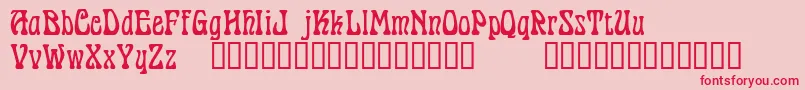 PantagruelTM-Schriftart – Rote Schriften auf rosa Hintergrund