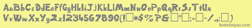 Wetpaitt-Schriftart – Graue Schriften auf gelbem Hintergrund