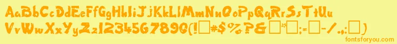 Wetpaitt Font – Orange Fonts on Yellow Background
