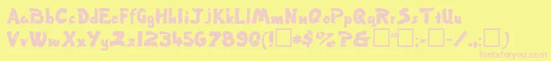 Wetpaitt Font – Pink Fonts on Yellow Background