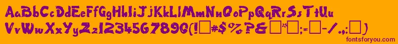 Wetpaitt Font – Purple Fonts on Orange Background