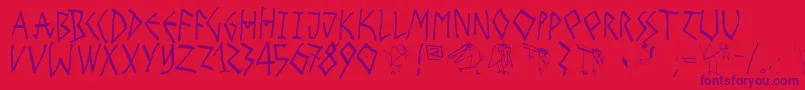 HappybirdsdayMedium Font – Purple Fonts on Red Background