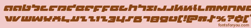 Więcej informacji o czcionce Boomstickexpandital Czcionka Boomstickexpandital – brązowe czcionki na różowym tle