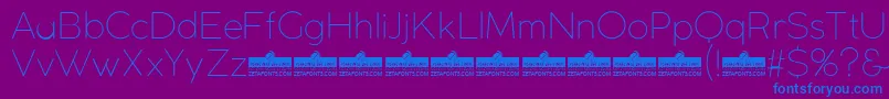 CocogothicUltralightTrial Font – Blue Fonts on Purple Background