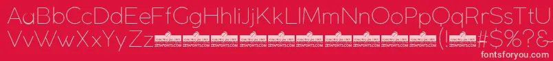 CocogothicUltralightTrial Font – Pink Fonts on Red Background