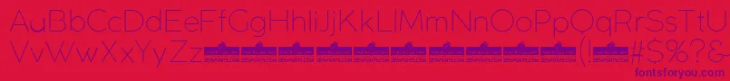 CocogothicUltralightTrial Font – Purple Fonts on Red Background